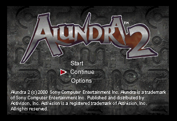 Alundra 2: A New Legend Begins Title Screen